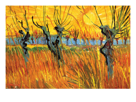 Pollard Willows at Sunset - Vincent Van Gogh Paintings - Click Image to Close